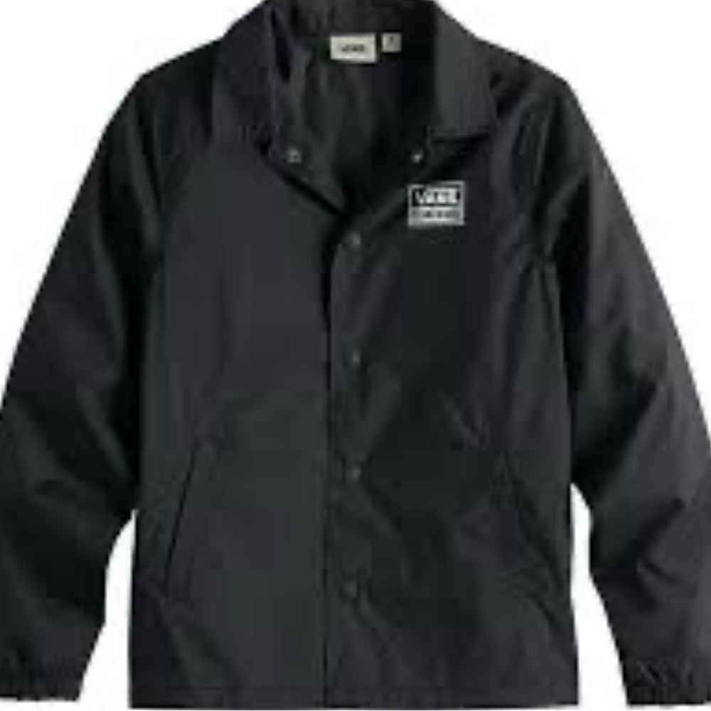 VANS Off The Wall  Full Snap Jacket BLACK - Boys' Large - Pre-owned